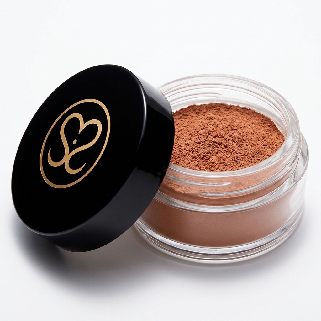 BRONZE bronzing powder in a black glass jar